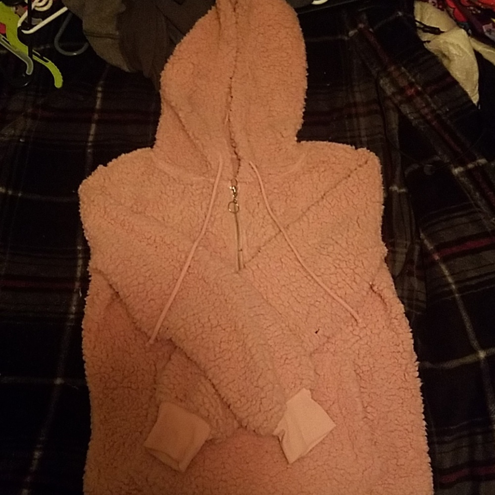 Fluffy pink jacket